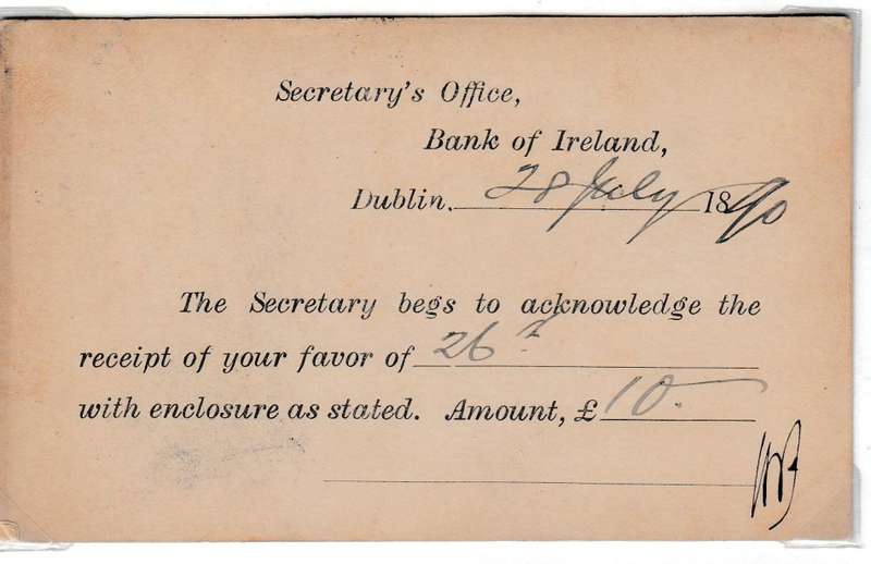 NORTHERN IRELAND-   SCARCE 1890 POSTAL HISTORY WITH WRITE-UP READY FOR EXHIBIT !!!!