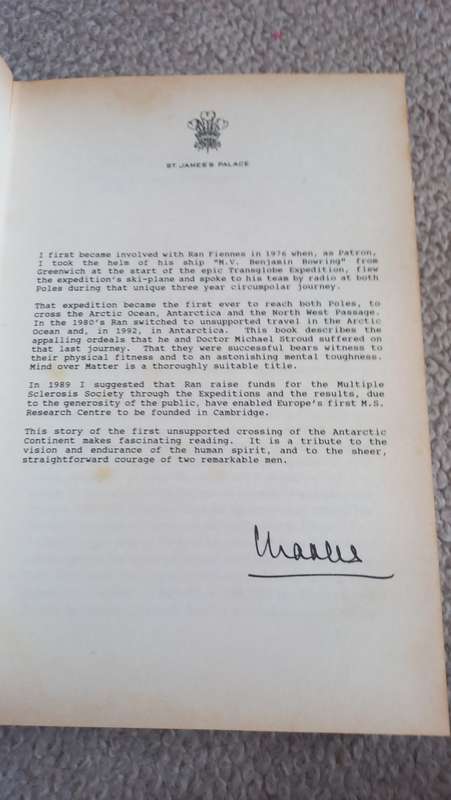 MIND OVER MATTER-THE EPIC CROSSING OF THE ANTARCTIC CONTINENT-SIGNED BY AUTHOR