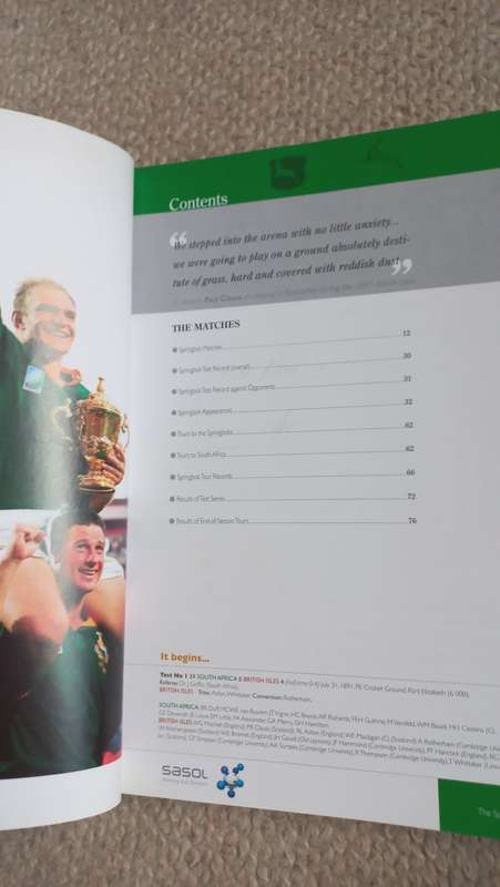 FRESH LOVELY SIGNED BY DIETER KRIESE RUGBY LEGEND " THE COMPLETE BOOK OF SPRINGBOKS RUGBY RECORDS "