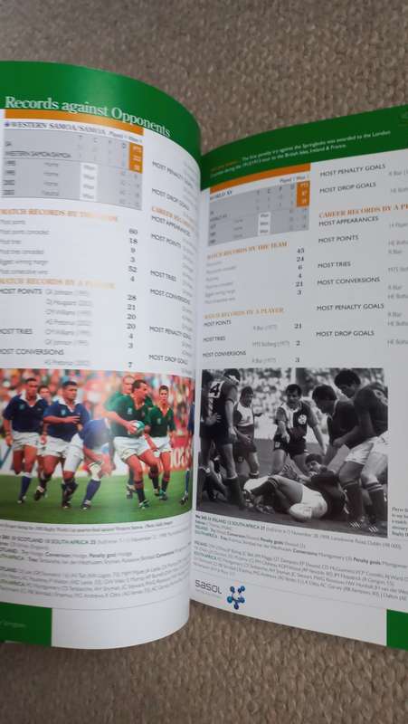 FRESH LOVELY SIGNED BY DIETER KRIESE RUGBY LEGEND " THE COMPLETE BOOK OF SPRINGBOKS RUGBY RECORDS "