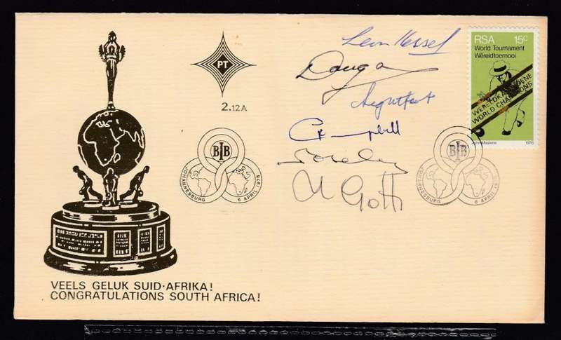 SCARCE BOWLS COVER SIGNED BY THE LEGEND WINNERS !!