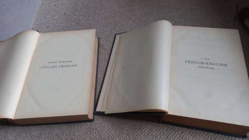 TWO RARE 1927 SIGNED  AFRICANA FRENCH/ENGLISH DICTIONARY`S 1250 PAGES EACH !!!