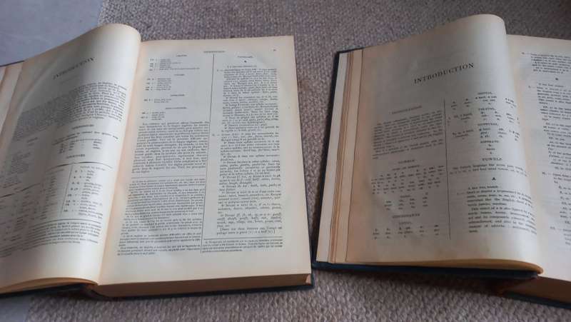 TWO RARE 1927 SIGNED  AFRICANA FRENCH/ENGLISH DICTIONARY`S 1250 PAGES EACH !!!