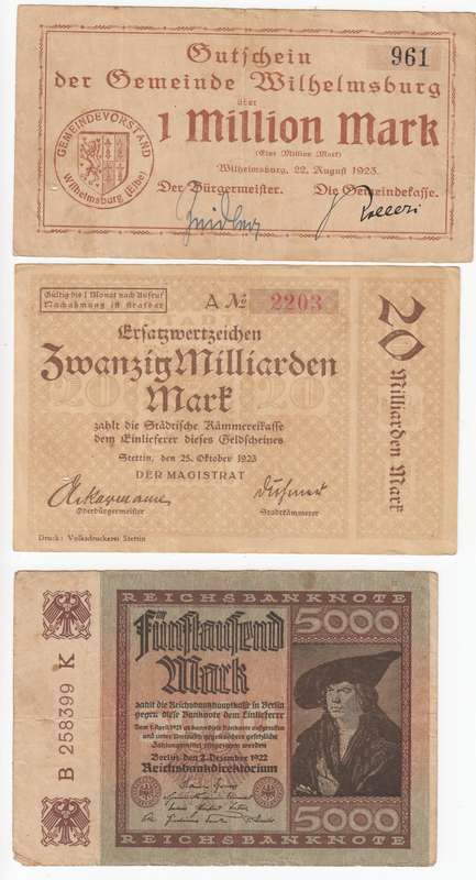 GERMANY-INFLATION PERIOD BANK NOTES-READ BELOW