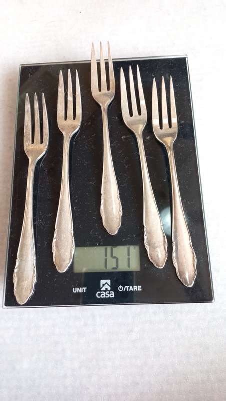 STUNNING SILVER SET OF 5 FORKS HALLMARKED " WMF 90-18 " 151 grams IN TOTAL