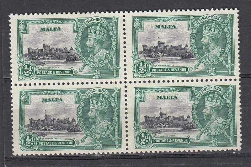 MALTA-SILVER JUBILEE 1935  VERY FINE MINT/UMM BLOCK