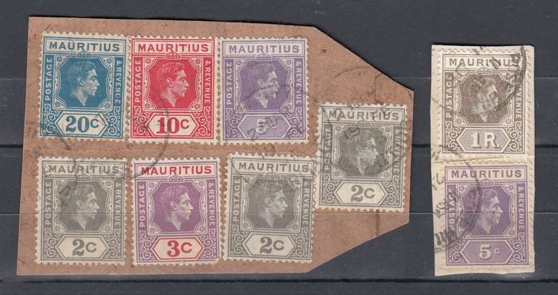 MAURITIUS-KGVI LOVELY LOT ON PIECE !!!