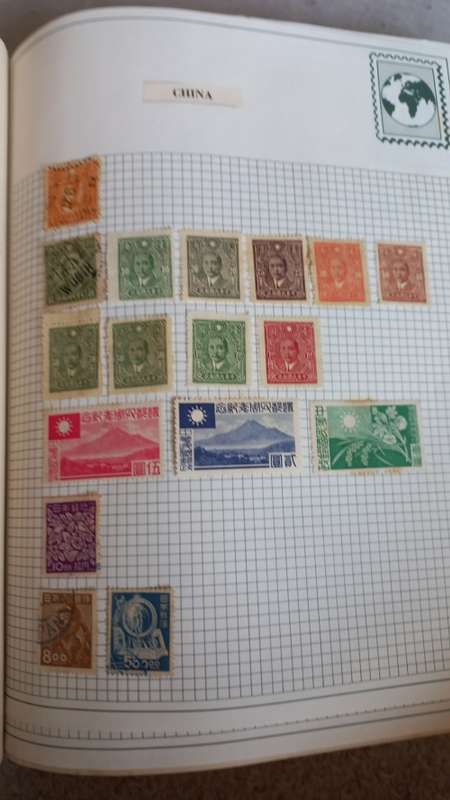 ALBUM WITH MANY COUNTRIES SOME NICE CHINA USA AND MORE-SOME CONDITION ISSUES