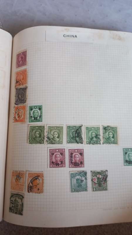 ALBUM WITH MANY COUNTRIES SOME NICE CHINA USA AND MORE-SOME CONDITION ISSUES