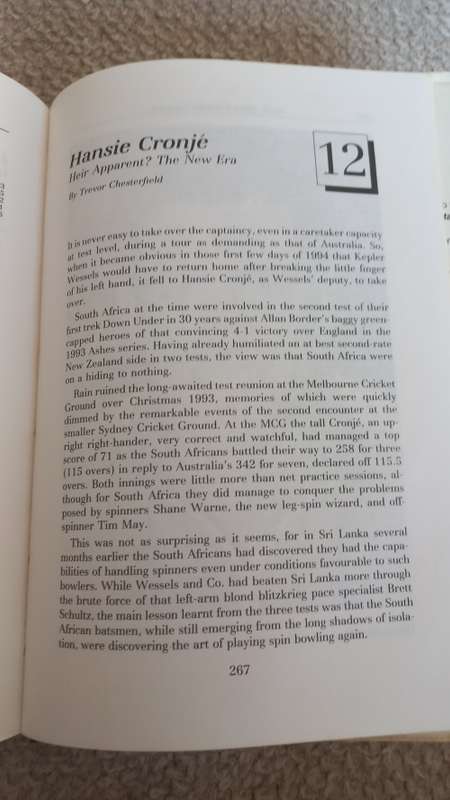 A VERY SCARCE SIGNED BOOK " S.A`S CRICKET CAPTAINS SIGNED BY JACKIE McGLEW