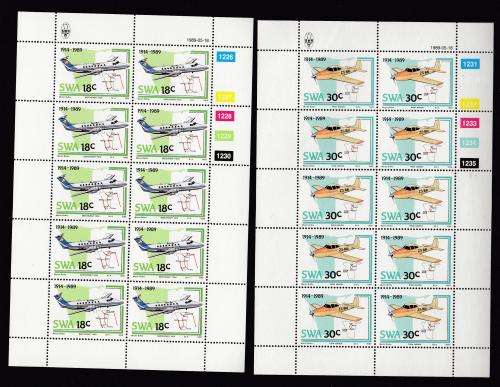 SWA-FLIGHT AND BIRDS  SETS OF FULL SHEETS SUPERB UMM R600+