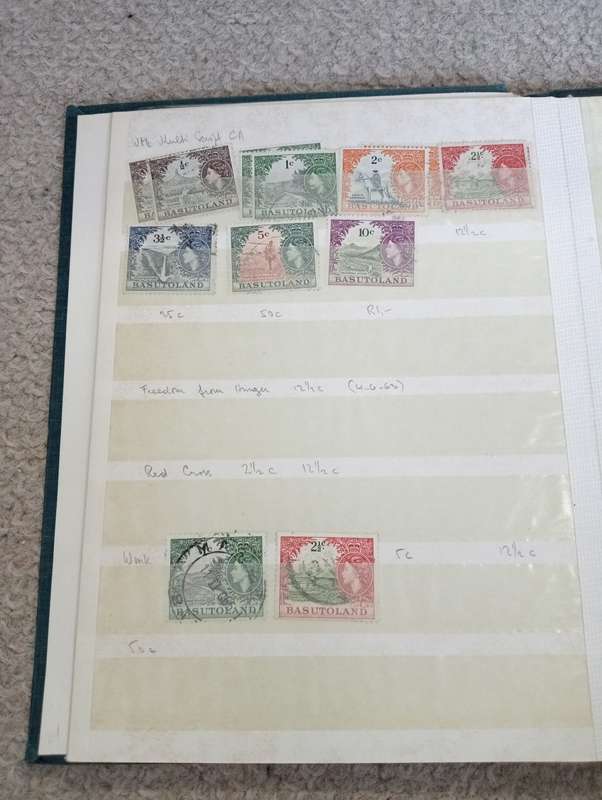 BASUTOLAND/LESOTHO STOCK BOOK WITH UMM SETS AND QEII FINE USED