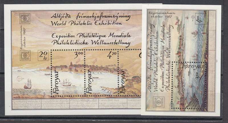 FAROE ISL. SCARCE BOTH EHIB   M/SHEETS  SUPERB POST OFFICE FRESH  22 POUNDS
