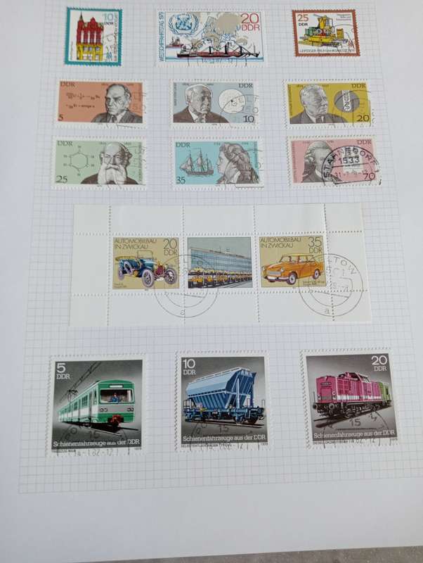 PART 1    DDR-STUNNING COLLECTION ON 15 STANLEY GIBBONS PAGES-MOSTLY COMPLETE M/U