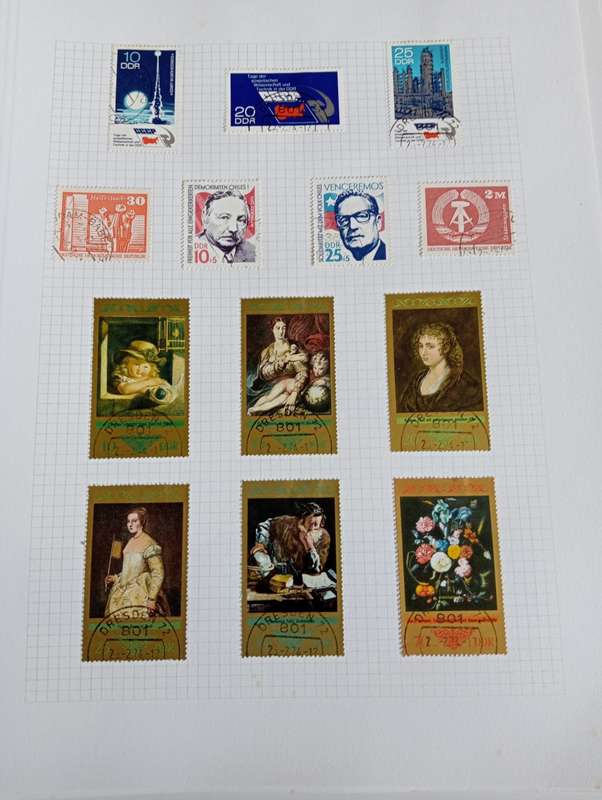 PART 1    DDR-STUNNING COLLECTION ON 15 STANLEY GIBBONS PAGES-MOSTLY COMPLETE M/U