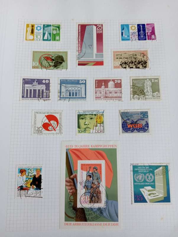 PART 1    DDR-STUNNING COLLECTION ON 15 STANLEY GIBBONS PAGES-MOSTLY COMPLETE M/U