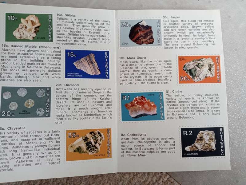 BOTSWANA-THE VERY SCARCE 1975 MINERALS BOOKLET-SELDOM SEEN !!!