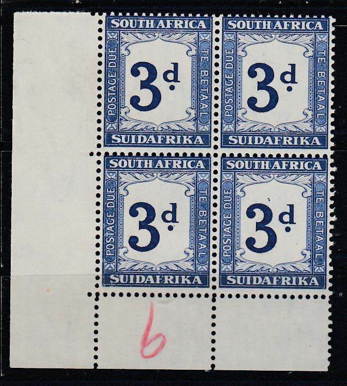 UNION- R6000.00  VERY SCARCE SACC 27b   POSTAGE DUE BLOCK !!!   SUPERB UMM