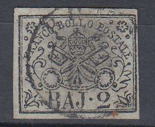 PAPAL STATES -1852      172 POUNDS      SG 14 SCARCE SUPERB USED GENUINE ISSUE