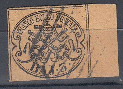 PAPAL STATES -1852      94 POUNDS +      SG 15 SCARCE SUPERB USED