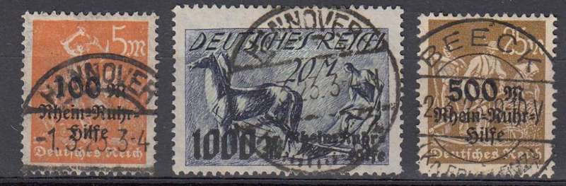 GERMAN REICH-  198 POUNDS    SCARCE 1923  SET SG257-258 SUPERB USED
