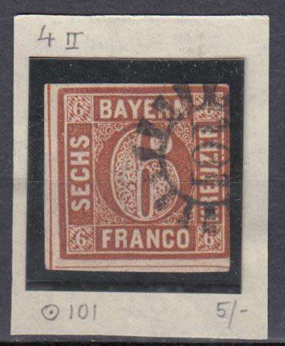 GERMAN STATES-BAVERIA 1849 MICH. 4ii  SUPERB USED