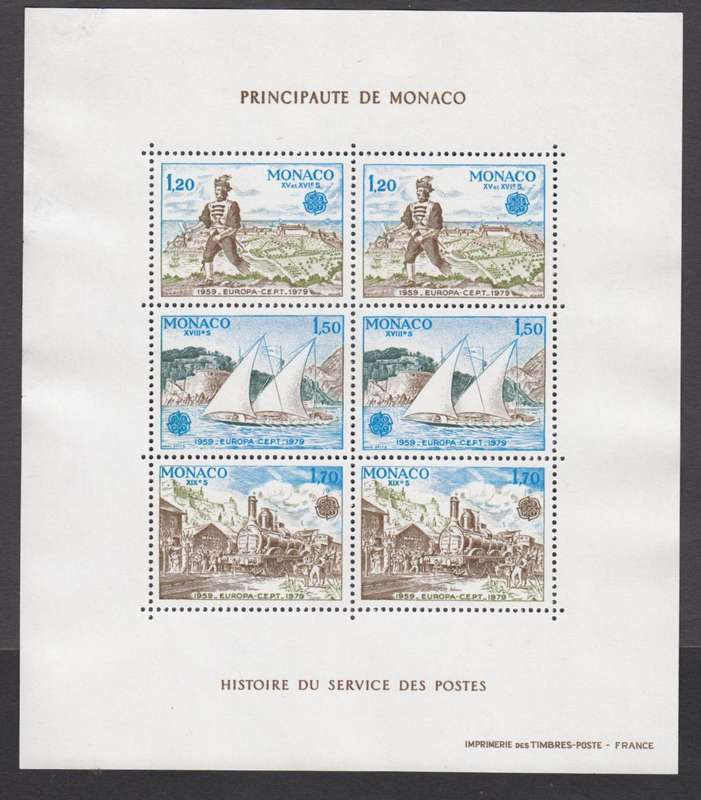 MONACO-SCARCE MODERN EURO  SHEET POST OFFICE FRESH   50  POUNDS