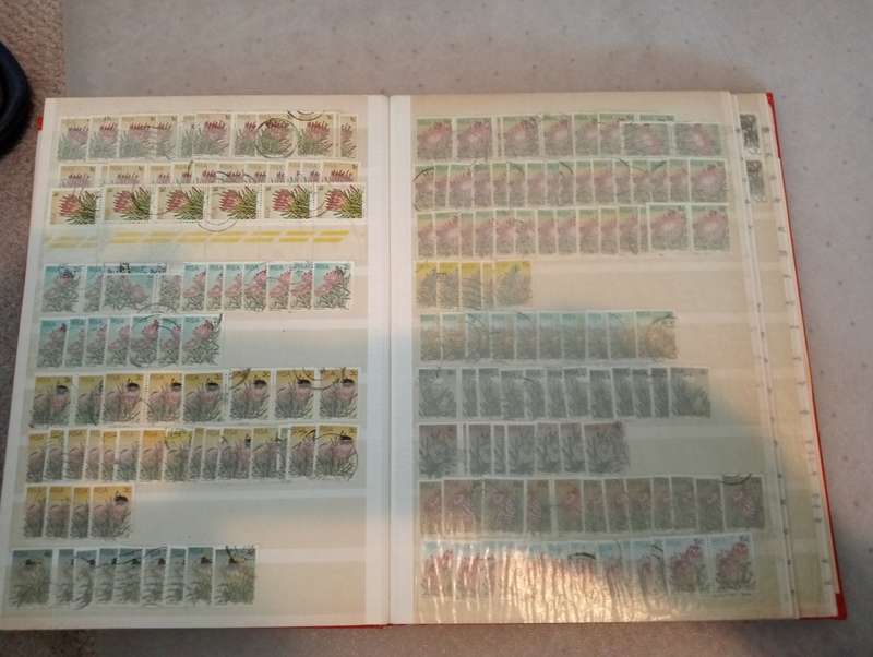 STOCK BOOK-RSA  FULL OF USED BLOCKS, SINGLES.DUES AND OTHERS-FINDS NO DOUBT !! NOT NEARLY ALL SHOWN