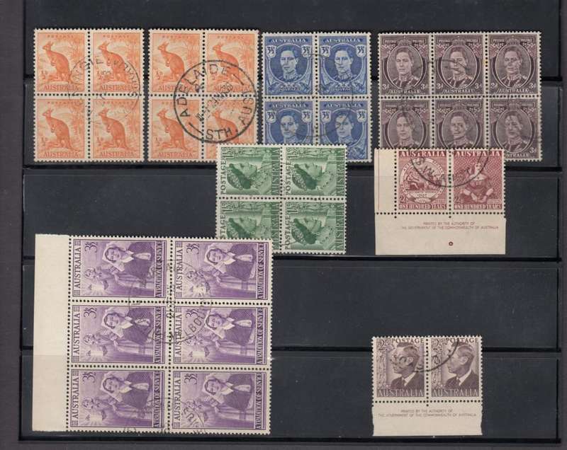 AUSTRALIA- KGVI SUPERB USED BLOCKS-LOVELY USAGE !!