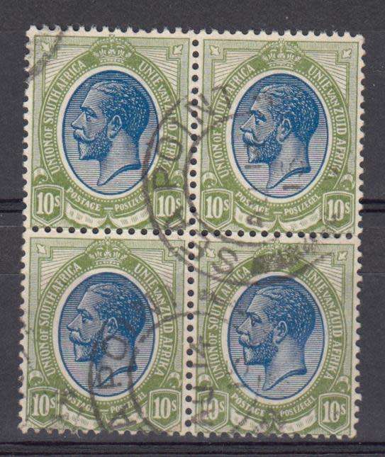 UNION-KINGS HEADS A SUPERB 10 SHILLING USED BLOCK !!!