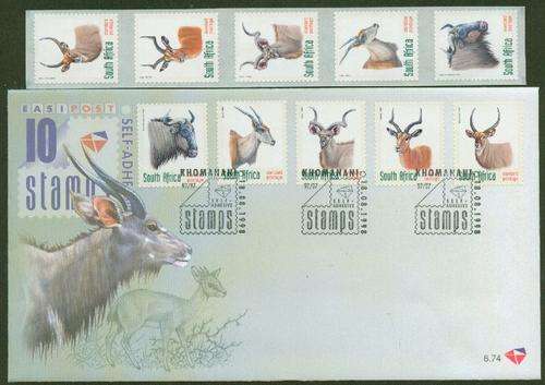 SA- 1998 STAND. MAIL ADHESIVE STRIP OF 5 + FDC  SUPERB AND FRESH