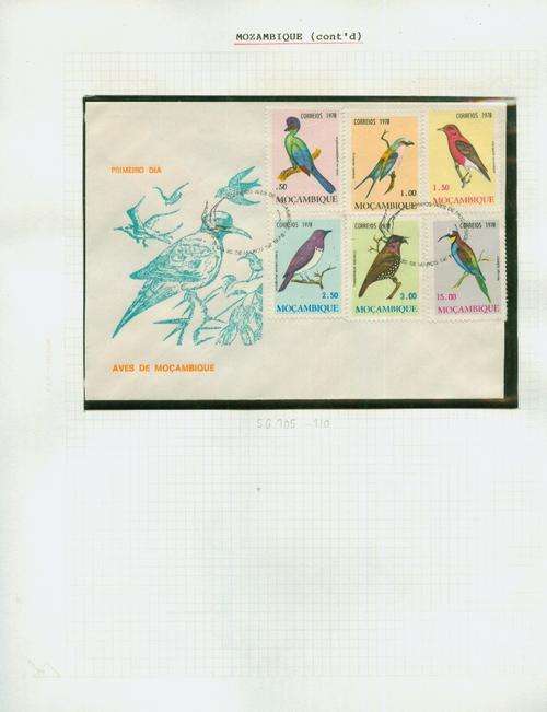 BIRDS PART 28 MOZAMBIQUE 1978 SUPERB SET ON FDC -SCARCE