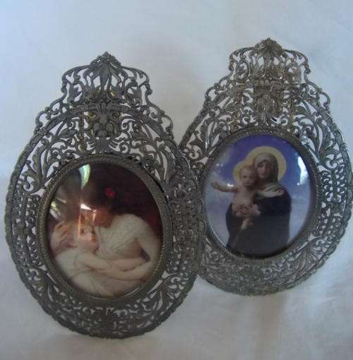 TWO LOVELY ORNATE SILVER PLATED PICTURE FRAMES