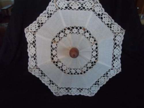 A LOVELY LITTLE  LACE AND BAMBOO PARASOL