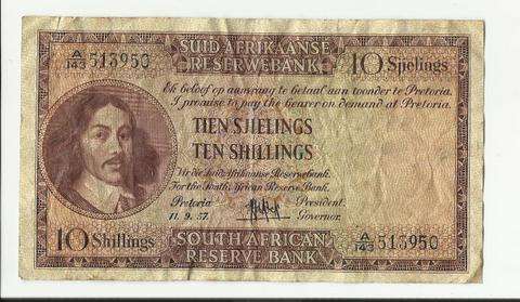TEN SHILLINGS NOTE 11.9.57