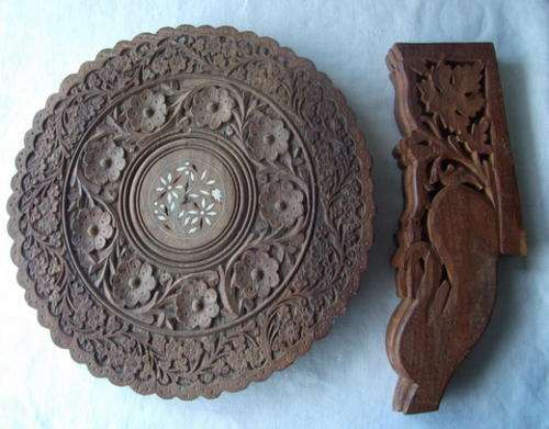 GORGEOUS INDIAN HAND CARVED AND IN LAID FOLD-UP TABLE - A LITTLE GEM