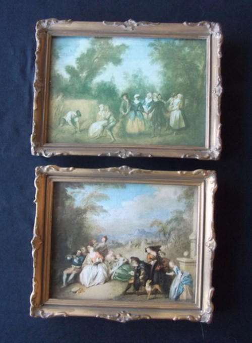 TWO LOVELY VINTAGE WOODEN FRAMES WITH PRINTS
