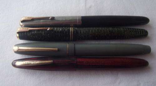 FOUR SMART FOUNTAIN PENS - TWO PARKERS, A SHAEFFER AND ONE MORE - WITH A FREEBY!!