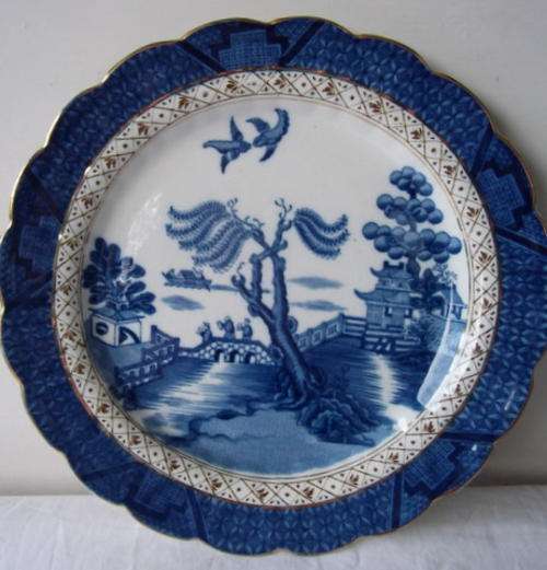 REAL OLD WILLOW HAND TINTED PLATE BY BOOTH