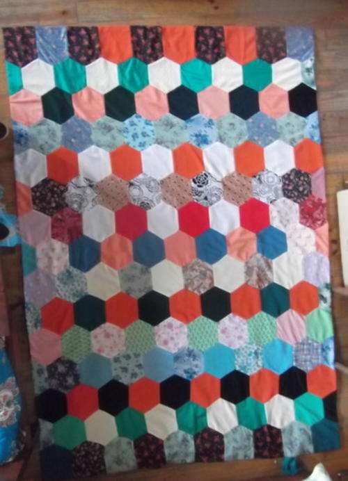 OH WHAT FUN!! CRIMPELENE PATCHWORK BLANKET - A REAL BLAST FROM THE PAST!!