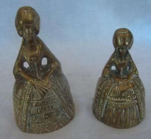 TWO MARIE ANTOINETTE BRASS BELLS - JUST LOVELY