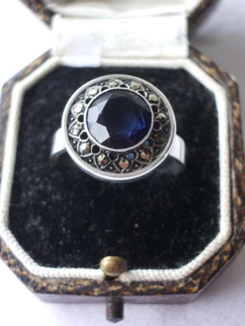 VINTAGE MARQUIZITE EARRING SET IN STERLING SILVER TO MAKE THIS LOVELY RING