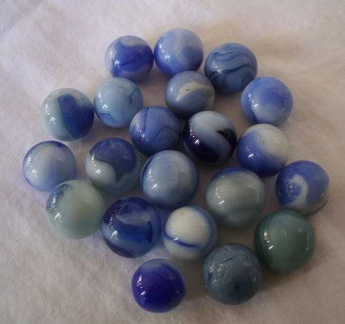 21 ANTIQUE GLASS MARBLES