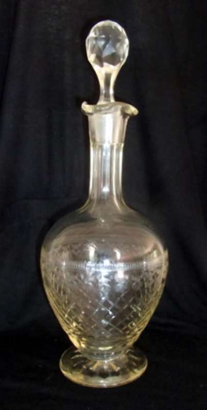 SCARCE!! ANTIQUE WOODSTOCK GLASS DECANTER -  CAPE AFRICANA