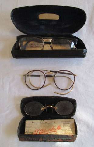 THREE VINTAGE GLASSES ON AUCTION