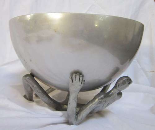 STUNNING LARGE CARROL BOYES FRUIT BOWL IN 2 PIECES. - MAN AND BOWL