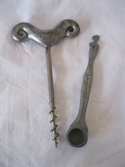CARROL BOYES SALT SPOON AND CORK SCREW