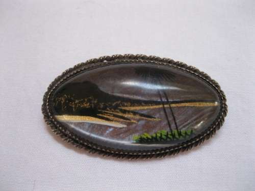 Butterfly wing brooch set in Sterling Silver and a lovely genuine pearl necklace