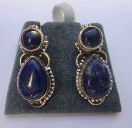 Sterling silver earrings with lapis lazuli