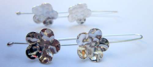Sterling silver flower earrings. 6 cm long and just beautiful.